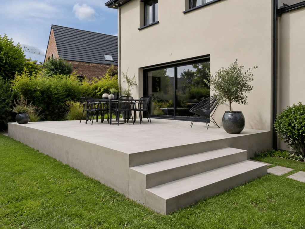 Terrasse béton à Cambrai